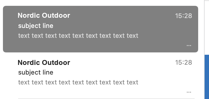 An inbox where the preview shows only the preheader text